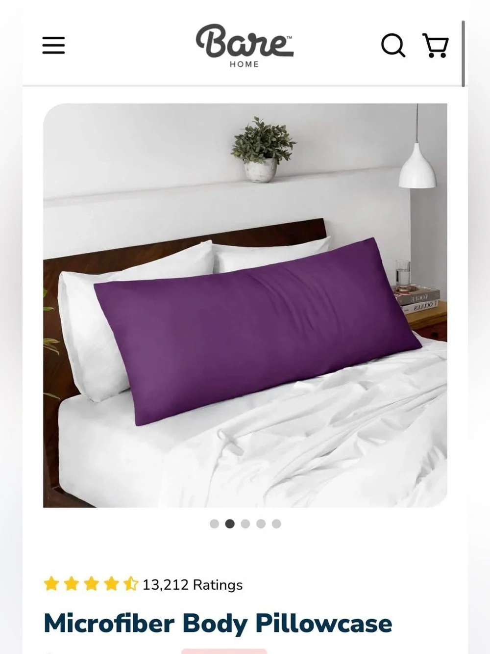 Microfiber Body Pillowcase in Plum